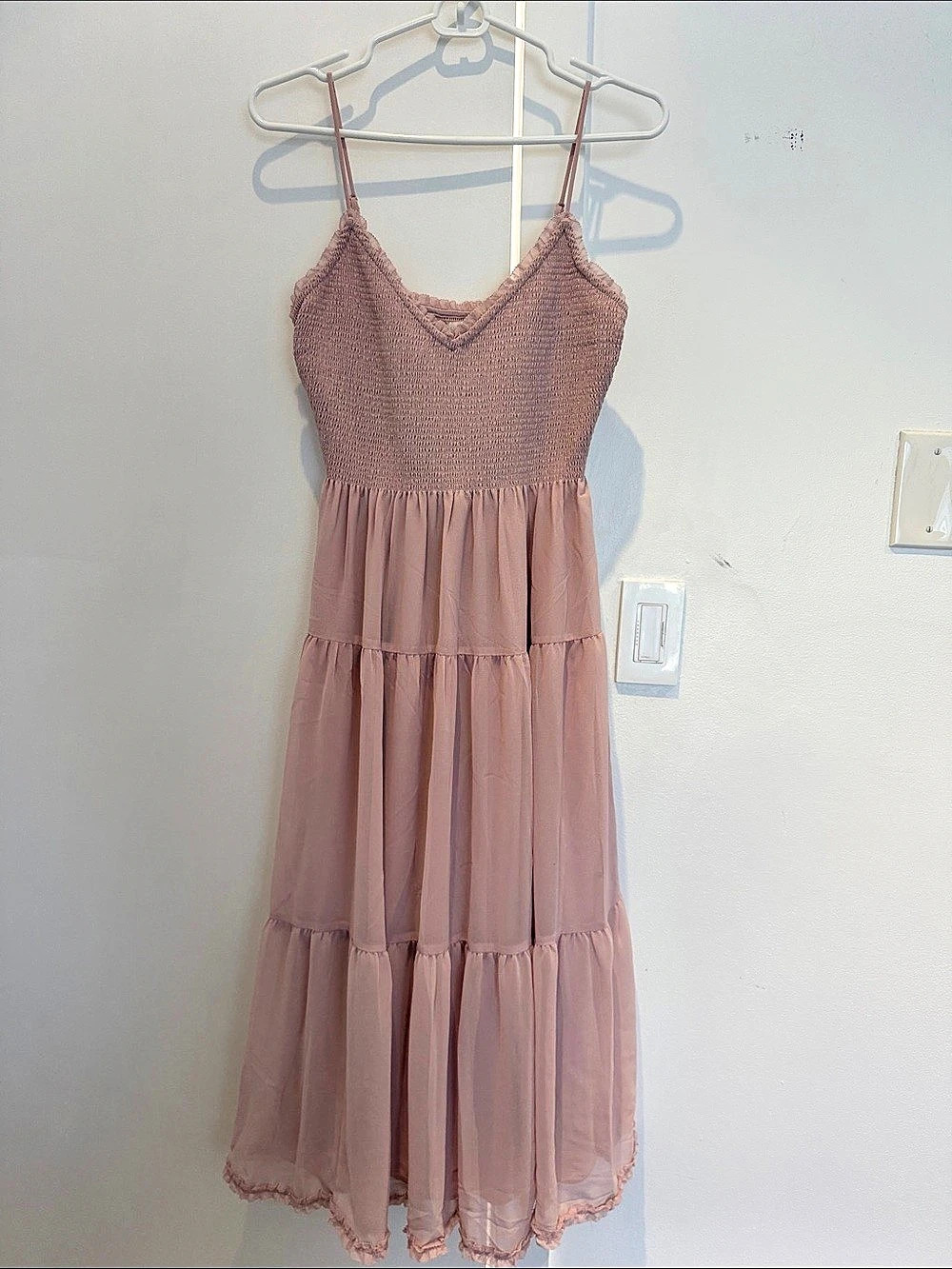Pink Tiered Maxi Dress Like New